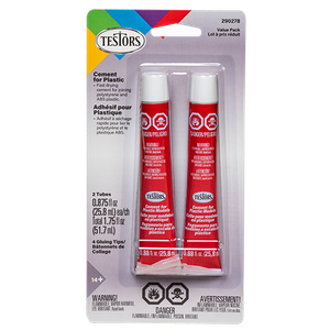 Testor Corp ~ All Scale ~ Finished-Product Cement Adhesives ~ Polystyrene Plastic Cement ~ 2 Tubes ~ 0.875oz/25.8mL each ~ 290278