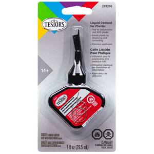 Testor Corp ~ All Scale ~ Fast-Drying Liquid Plastic Cement with Precision Applicator ~ Carded ~ 1oz 29.6mL ~ 281216