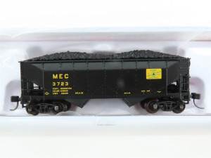 Atlas N Scale ~ 2-Bay Offset-Side Hopper with Flat Ends & Load ~ Ready to Run ~ Master ~ Maine Central #3723 (black, white, Harvest Gold) ~ 50006134
