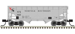 Atlas N Scale ~ 2-Bay Offset-Side Hopper with Flat Ends & Load ~ Ready to Run ~ Master ~ Original Norfolk Southern #9171 (gray, black, red) ~ 50006141
