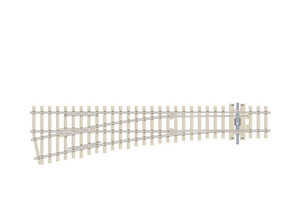Peco ~ HO Scale ~ Streamline OO/HO CODE 75 Turnout, Medium Radius, Concrete, Left Hand ~ SL-E1096