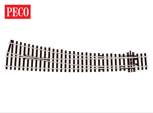 Peco ~ HO Scale ~ CODE 75 Curved Turnout, Large Radius, Right Hand ~ SL-E186