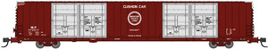 Bluford Shops ~ N Scale ~ Pullman-Standard 86' Quad Door Auto Parts Boxcar ~ Ready to Run ~ Missouri Pacific #272017 (Boxcar Red, silver, Buzz Saw Logo) ~ 87280