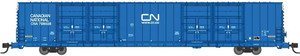 Bluford Shops N Scale ~ Pullman-Standard 86' Quad Door Auto Parts Boxcar ~ Ready to Run ~ Canadian National CNA #798027 (Post-1995, blue, white, Web Site Logo) ~ 87325