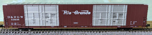 Bluford Shops N Scale ~ Pullman-Standard 86' Quad Door Auto Parts Boxcar ~ Ready to Run ~ Rio Grande #63936 ~ 87345