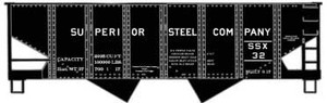 Accurail ~ HO Scale ~ USRA 55-Ton 2-Bay Open Hopper ~ Kit ~ Superior Steel #32 (black) ~ 81722