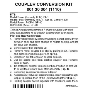 Micro Trains ~ N Scale ~ Locomotive Coupler Conversion Kit (1110) ~ 00130004