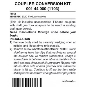 Micro Trains ~ N Scale Locomotive Coupler Conversion Kit 1 pr (1103) ~ 00144000