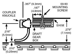 Micro Trains ~ N Scale ~ Kato Coupler Conversion ~ Fits SD40, Medium Shank ~ Assembled 2 Pairs ~ 00102006