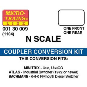 Micro Trains ~ N Scale ~ Locomotive Coupler Conversion Kits ~ Trix U28, U30 & 2-10-0 Tender; Atlas Industrial Switcher ~ 00130009