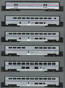 Kato N Scale ~ Lighted ~ Amtrak Superliner Phase VI ~ 6 Pc ~ Bookcase ~10-1789-1