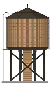 Broadway Limited ~ HO Scale ~ Operating Water Tower with Sound and Motorized Spout ~ Assembled (brown) ~ 7911