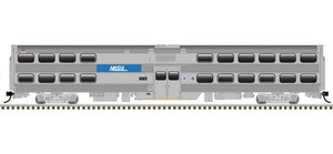 Atlas ~ HO Scale ~ Nippon Sharyo Type 6000 Bi-Level Commuter Coach ~ Ready to Run ~ Master ~ Metra #6043 ~ 20007039