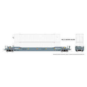 Rapido ~ HO Scale ~ Gunderson 53' Husky Stack Well Car 3-Pack with 6 Containers ~ Ready to Run ~ Ferromex ~ 401059