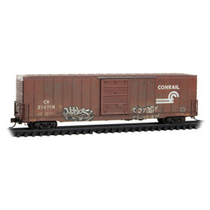 Micro Trains ~ N Scale ~ Weathered 60' Box Car, Conrail #216718 ~ 10444041