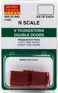 Micro Trains N Scale ~ (1092) 8' Youngstown Double Doors (12) ~ 49920940