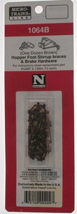 Micro Trains N Scale ~ (1064-B) Brown Hopper Foot Stirrup Braces and Brake Hardware (18) ~ 49965936