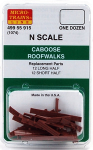 Micro Trains N Scale ~ (1074) Caboose Roofwalks (12) ~ 49955915