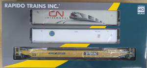 Rapido HO Scale ~ New ~ 53' Husky-Stack Well Container Car TTX #645314 ~ 401061