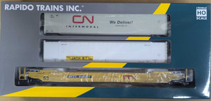 Rapido HO Scale ~ New ~ 53' Husky-Stack Well Container Car TTX #646851 ~ 401063