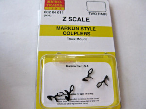 Micro Trains Z Scale ~ (908) Marklin-Compatible Coupler (2 Pair) ~ 00204011