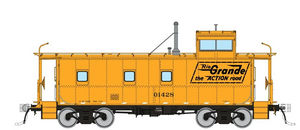 Rapido ~ HO Scale ~ D&RGW End Cupola Steel Caboose ~ With Post-War Mods ~ Action Road Scheme #01428 ~ 225019