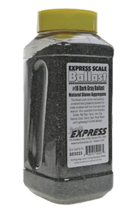 Scenic Express ~ Natural Stone Ballast ~ #16 Dark Gray ~ 1 Quart ~ 0223