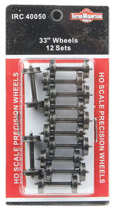 Intermountain ~ HO Scale ~ 33" All Brass Insulated Wheel Sets pkg(12) ~ 40050