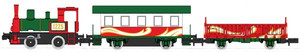 Kato ~ N Scale ~ Christmas Train-Only Set ~ Pocket Line 0-4-0T #1225, Powered Passenger Car, Gondola ~ 1225