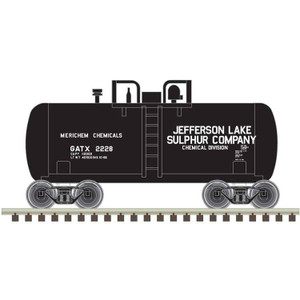 Atlas ~ N Scale ~ Trainman ~ 28' Beer Can Shorty Tank Car ~ Ready to Run ~ Jefferson Lake Sulphur GATX #2228 ~ 50006877