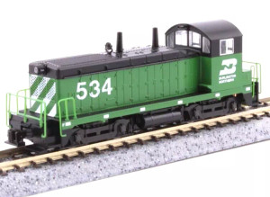 Kato ~ N Scale ~ EMD NW2 ~ DC Silent ~ Burlington Northern #534 ~ 176-4377