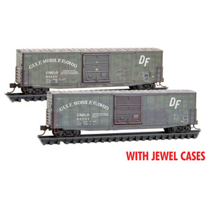 Micro Trains ~ N Scale ~ 50' Boxcars ~ Gulf, Mobile & Ohio Weathered 2-Pack ~ 98305082
