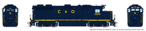 Rapido ~ HO Scale ~ EMD GP39 ~ Chesapeake & Ohio #3910 ~ DC/DCC/Sound ~ 039502