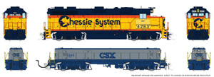 Rapido ~ HO Scale ~ EMD GP39 Mother+Slug ~ CSX - Chessie Patch #4284 + #1046 ~ DC/Silent ~ 039023