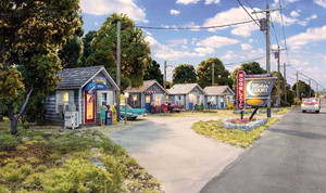 Woodland Scenics ~ O Scale ~ Built & Ready ~ Moonlite Motor Court ~ BR5877
