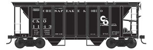 Bowser ~ N Scale ~ 70 Ton Two Bay Covered Hopper Chesapeake & Ohio #1150 ~ 38273