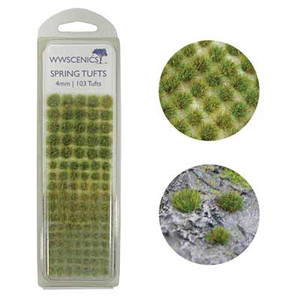 WWScenics ~ Any Scale ~ Spring Grass Tufts 5/32" 4mm ~ 100 Pieces ~ W3TSP4