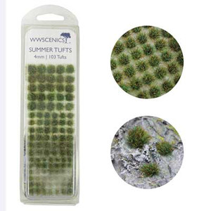 WWScenics ~ Any Scale ~ Summer Grass Tufts 5/32" 4mm ~ 100 Pieces ~ W3TSU4