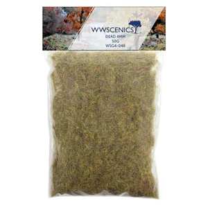 WWScenics ~ Any Scale ~ Static Grass 5/32" 4mm Fibers ~ Dead 1.8oz 50g ~ WSG4048