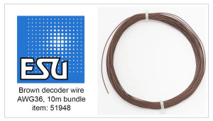 ESU ~ 36AWG Decoder Wire ~ 10m Brown ~ 51948