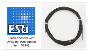 ESU ~ 36AWG Decoder Wire ~ 10m Black ~ 51942