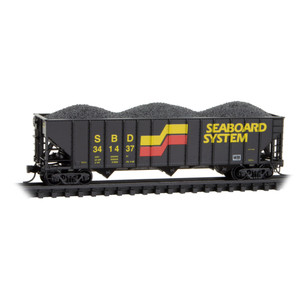 Micro Trains ~ N Scale ~ 100-Ton 3-Bay Open Hopper ~ Seaboard System #341437 ~ 10800053