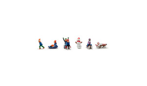 Woodland Scenics ~ HO Scale ~ Children Sledding ~ A1966