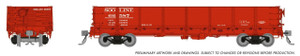Rapido ~ HO Scale ~ 40' Drop Bottom Gondola ~ SOO Line ~ 163016A-66835