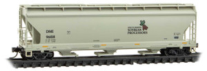 Micro Trains ~ N Scale ~ ACF 3-Bay Center Flow Covered Hopper with Elongated Hatches ~ South Dakota Soybean Processors DME #96108 ~ 09400910
