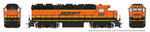 Rapido ~ HO Scale ~ EMD GP38 w/ext cab ~ BNSF #2047 ~ DC/DCC/Sound ~ 038541