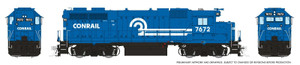 Rapido ~ HO Scale ~ EMD GP38 w/ext cab ~ Conrail #7672 ~ DC/DCC/Sound ~ 038546