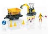 LGB ~ G Scale ~ Railworks Work Train Accessory Set ~ Tracked Excavator, Figure, Side-Dump Car, Construction Signs and Barriers ~ 49501