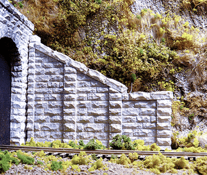 Chooch Enterprises ~ HO Scale ~ Cut Stone Sloped Tunnel Abutments pkg(2) ~ 4-1/2 x 3-21/32" 11.4 x 9.3cm ~ 8402