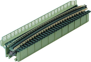 Kato ~ N Scale ~ Single Track Deck Girder Curved Bridge R481-15° Light Green ~ 20-473
